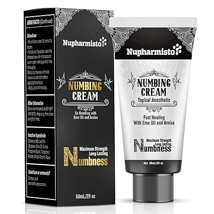 Numbing Cream Maximum Strength: Long Lasting Extra Relief with Menthol Arnica and Emu Oil for Hemorrhoids and Other Minor Anorectal Irritations 60ml