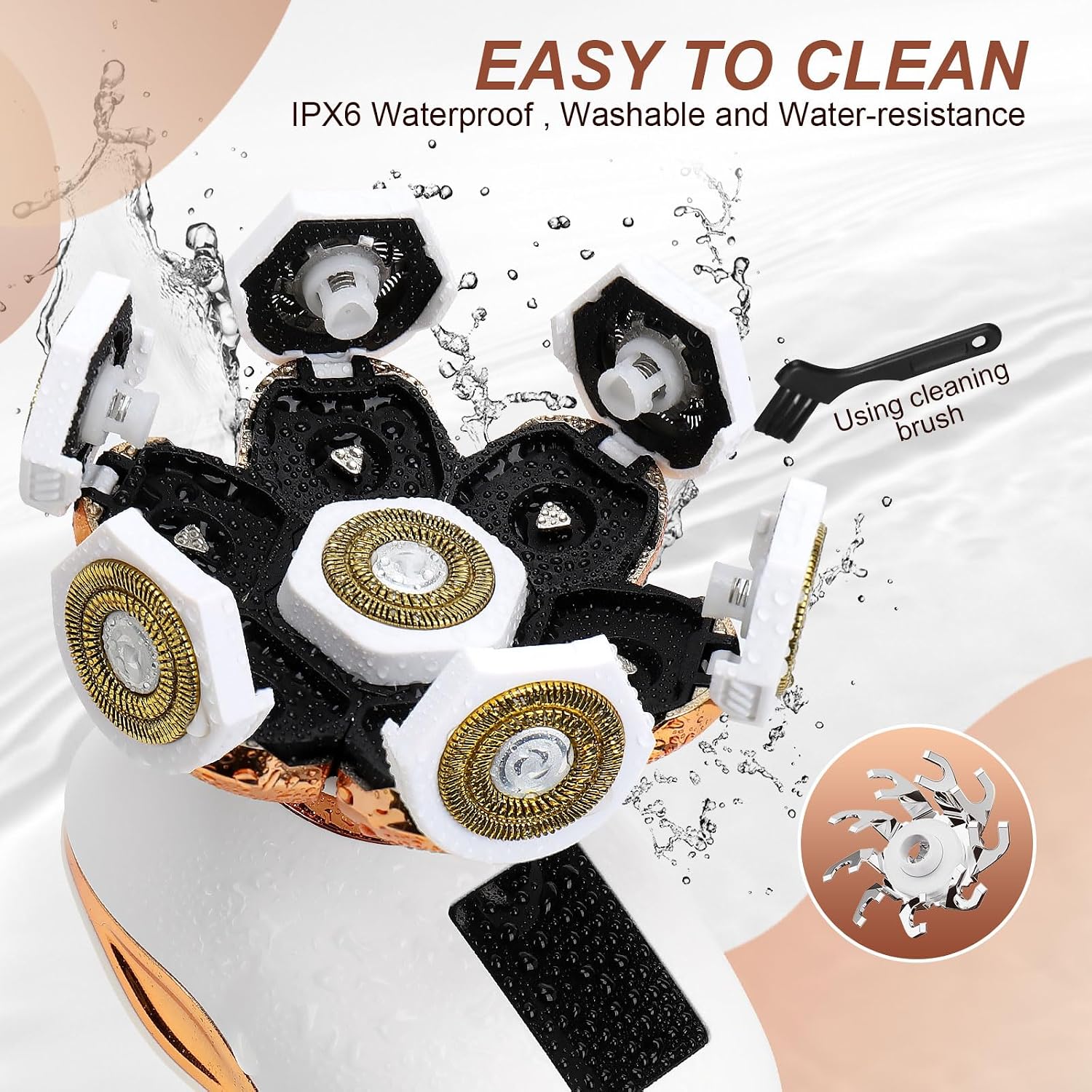 2-in-1 Electric Razors for Women, Wet/Dry 7D Rechargeable Rotary Shaver for Legs, Water Resistant Grooming Kit - Electric Razors for Women, Facial Hair Removal, Bikini Trimmer, Lips - Gentle Hair Remo - Image 2
