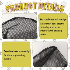Foxtail Mask Dogs Head Protector, Foxtails Protection for Dogs Adjustable Elastic, Dog Soft Net Mask for Outdoor Hiking Camping, Breathable Mesh Muzzles for Dog, Black, XL