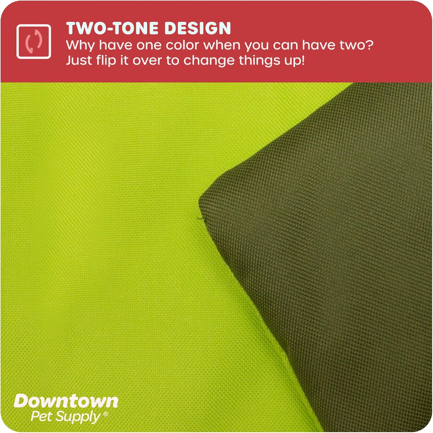 Downtown Pet Supply Dog Crate Pad, 35" x 22" - Waterproof, Ripstop Nylon Dog Crate Mat Chew Proof and Machine Washable - Dark and Light Green - L - Image 3