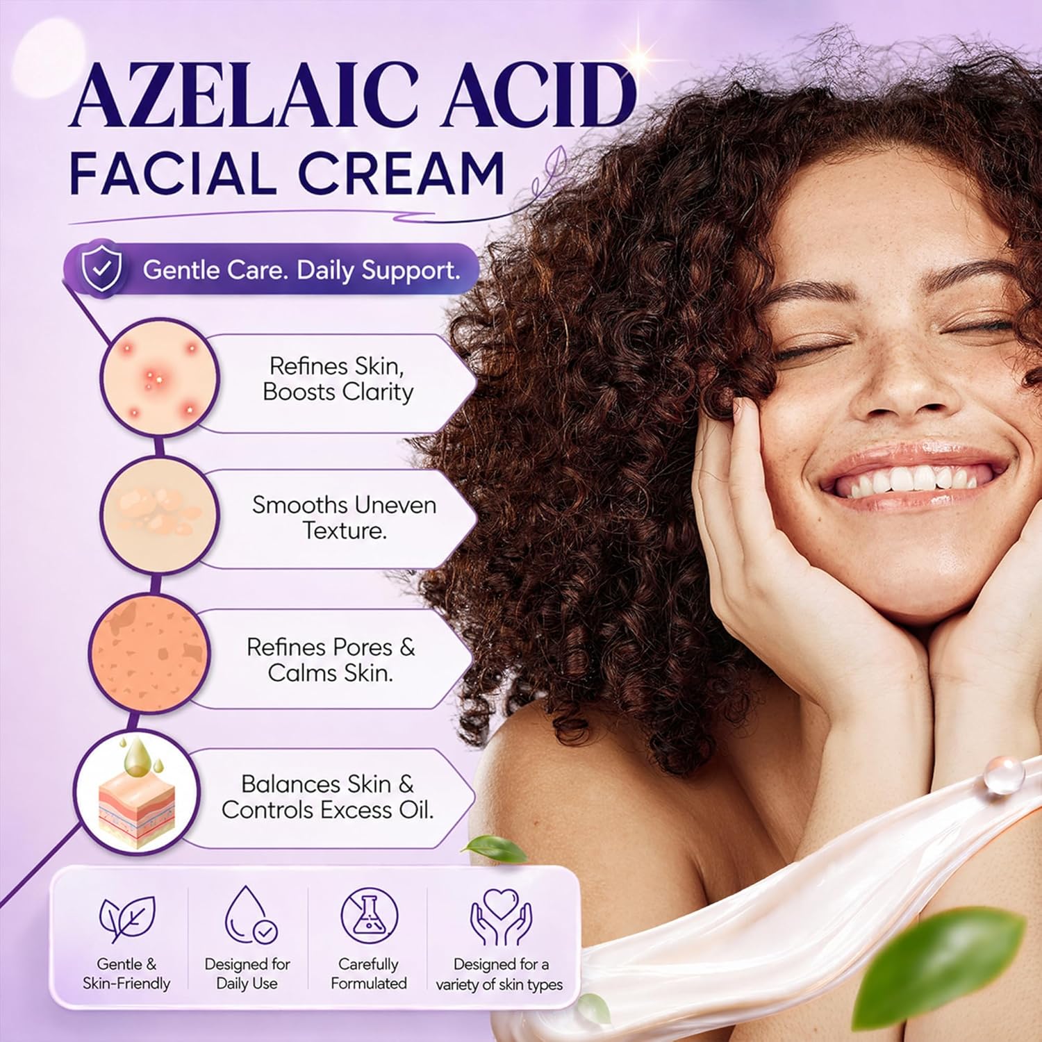 AOBBIY Azelaic Acid Cream for Face – Tone Refining Facial Cream for Skin Clarity & Smoother-Looking Skin, 1 oz | Tone Refining, Skin Clarity, Smoother-Looking Skin - Image 3