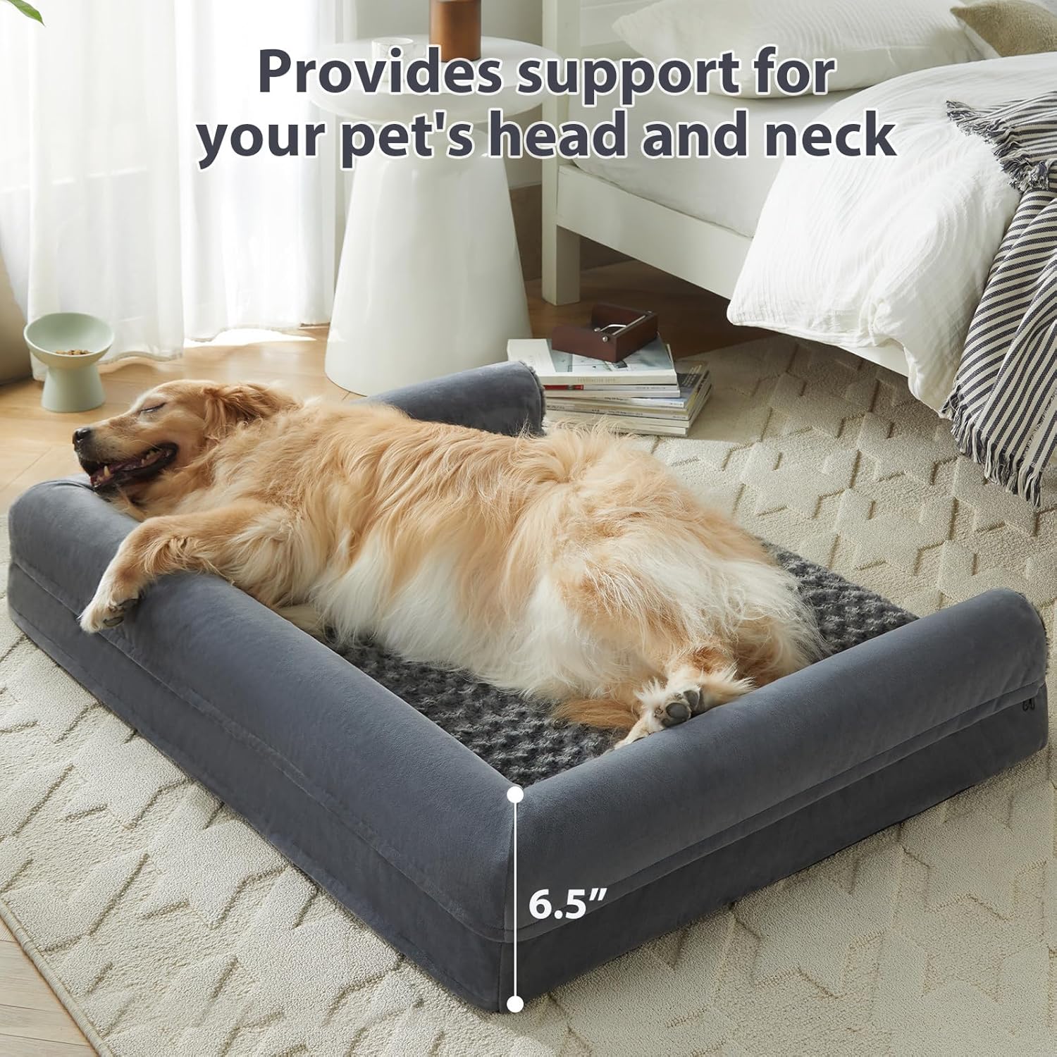BFPETHOME Orthopedic Washable Dog Beds Large Sized Senior Dog for Comfy Sleeping with Removable Cover, Waterproof Big Soft Pet Couch Bed for Dogs Relax - Image 3