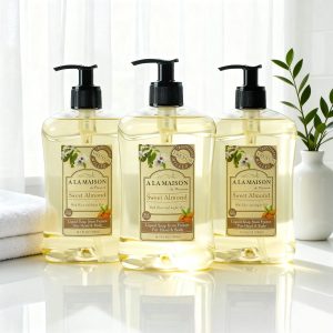 A LA MAISON French Liquid Hand Soap, Almond - Natural Hand Wash Made with Essential Oils - Biodegradable, Plant-Based, Vegan, Cruelty-Free, Alcohol & Paraben Free (16.9 oz, 6 Pack)