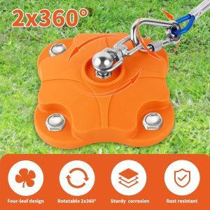 Dog Tie Out Stake with 30ft Cable, Heavy Duty 200lb Capacity, Double 360° Swivel Design, Outdoor Yard & Camping Ground Anchor for Large Dogs (Dog Stake+30ft Cable/200lbs)