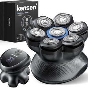 kensen PRO 7D Head Shavers for Bald Men - 2026 New Dual Speed Electric Shaver, Bald Head Shaver with Magnetic Shaver Head IPX6 Waterproof Wet/Dry Use Shaving Balding Clipper Cordless Head Razor Gray