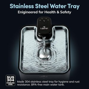 Cat Water Fountain Cordless, 88oz/2.6L Wireless Pet Water Fountain for Cats Indoor, Battery Operated Cat Drinking Fountain with Motion Sensor, Ultra Quiet Pump, BPA-Free, Black