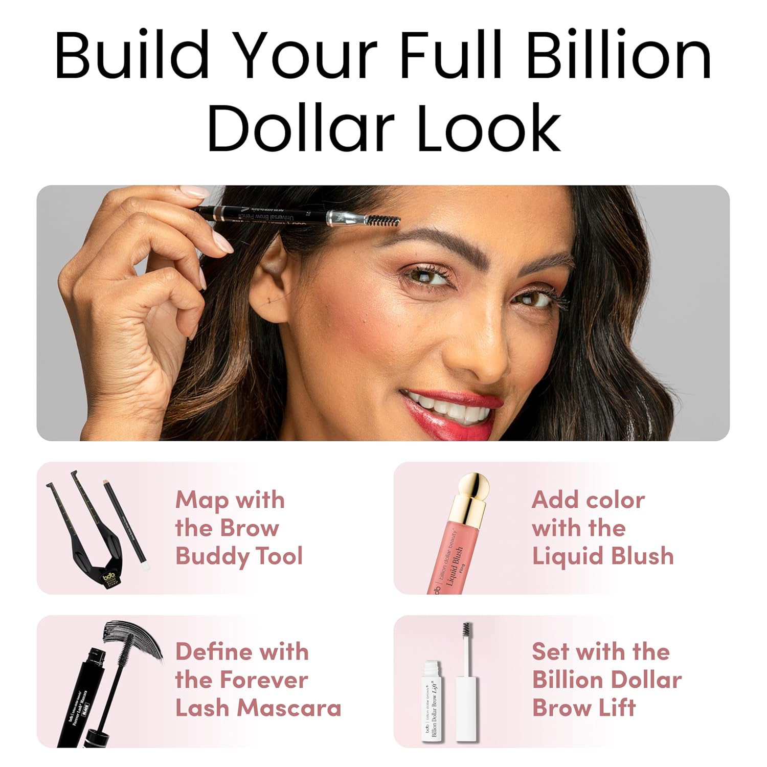 Billion Dollar Brows Universal Brow Pencil - Dual-Ended Retractable Eyebrow Pencil with Spoolie Brush - Waterproof Matte Pomade Formula - Vegan & Cruelty-Free Eye Makeup for All Hair Colors - Image 2