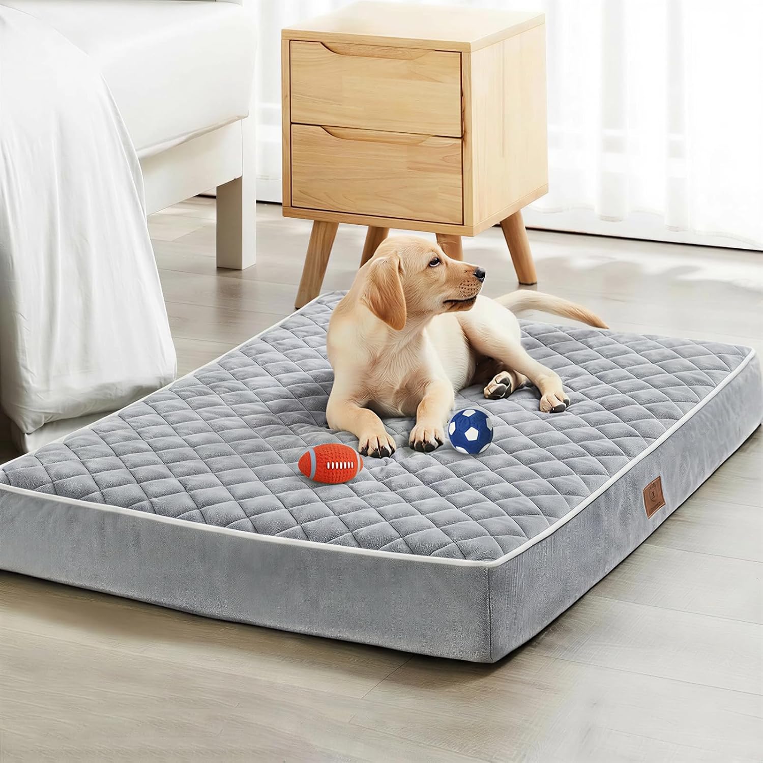 WNPETHOME Orthopedic XXL Dog Beds Large Sized Dog, Waterproof Extra Large Dogs Bed with Removable Washable Cover, Multi-Needle Quilting Dogs Crate Bed - Image 3