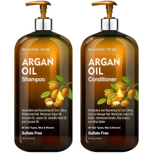 MAJESTIC PURE Argan Oil Shampoo and Conditioner Set | Nourishing & Promotes Soft and Silky Hair | Sulfate Free | For All Hair Types, Men and Women - 2 x 16 fl oz