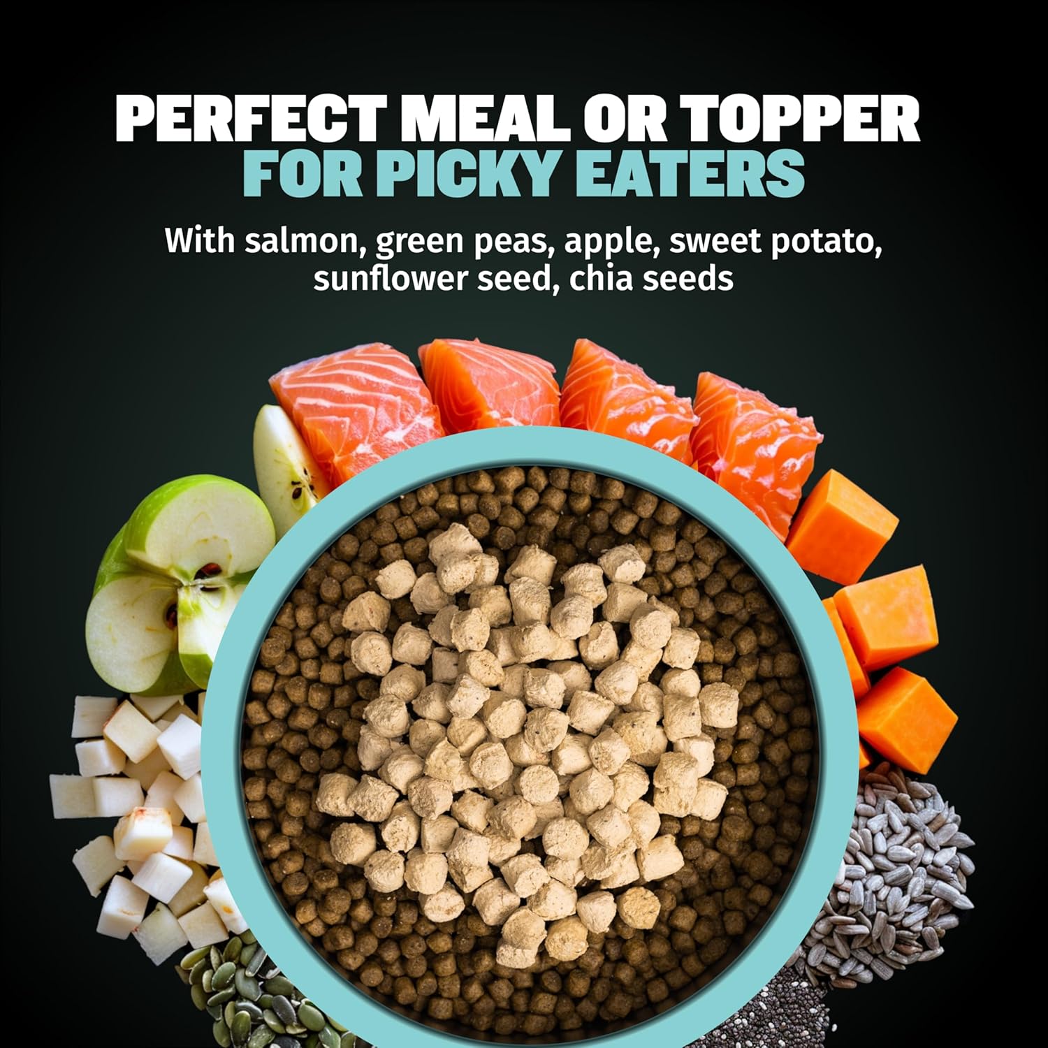 Bully Max Freeze-Dried Raw Dog Food Toppers for Puppies & Adult Dogs - Salmon with Real Fruits & Veggies - Meal Enhancers with Vitamins & Minerals - Feed as Puppy Treat or Dog Meal - Image 2