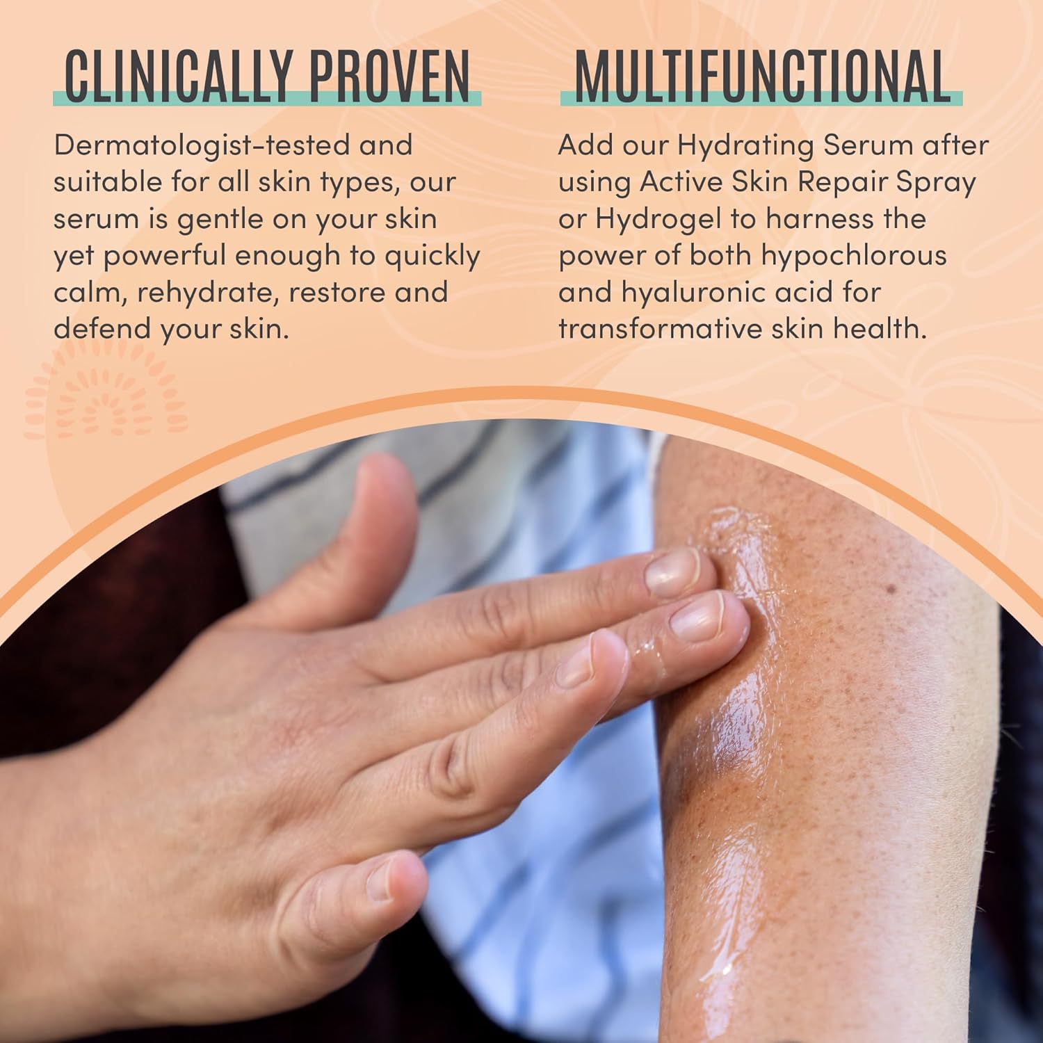 Active Skin Repair Face and Body Hydrating Serum, EWG Certified Hyaluronic Acid for All Skin Types, Dermatologist-Tested Moisturizing Anti-Aging Serum with Ceramides & Niacinamide, 5 fl. oz. - Image 3