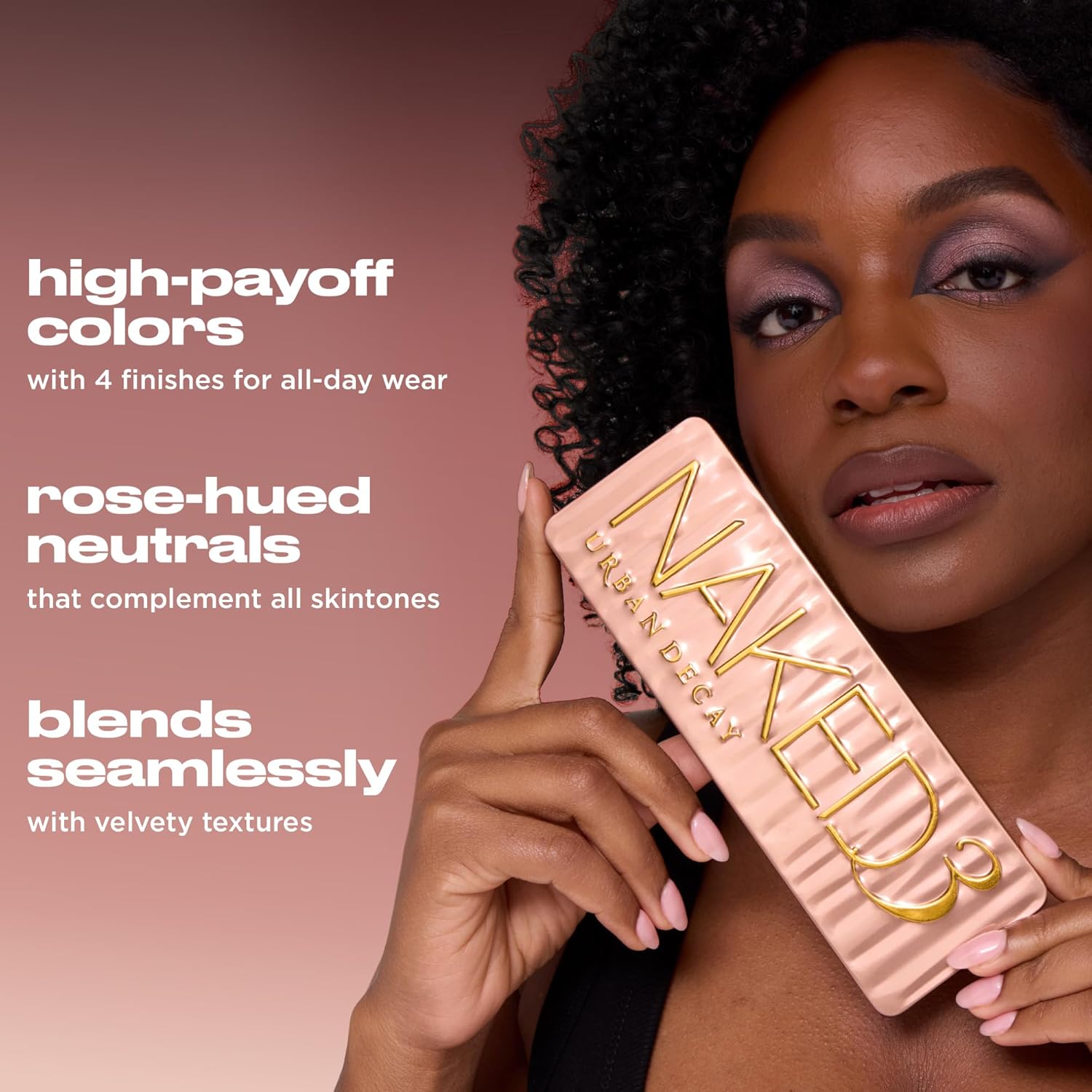 URBAN DECAY Naked 3, Soft Pink Neutral Eyeshadow Palette, Matte, Pearl, Metallic, Shimmer Finish, 12 Mauve Brown & Nude Eye Shadows, Natural Soft Glam Smokey Eye Makeup, Vegan, Cruelty-free - Image 3