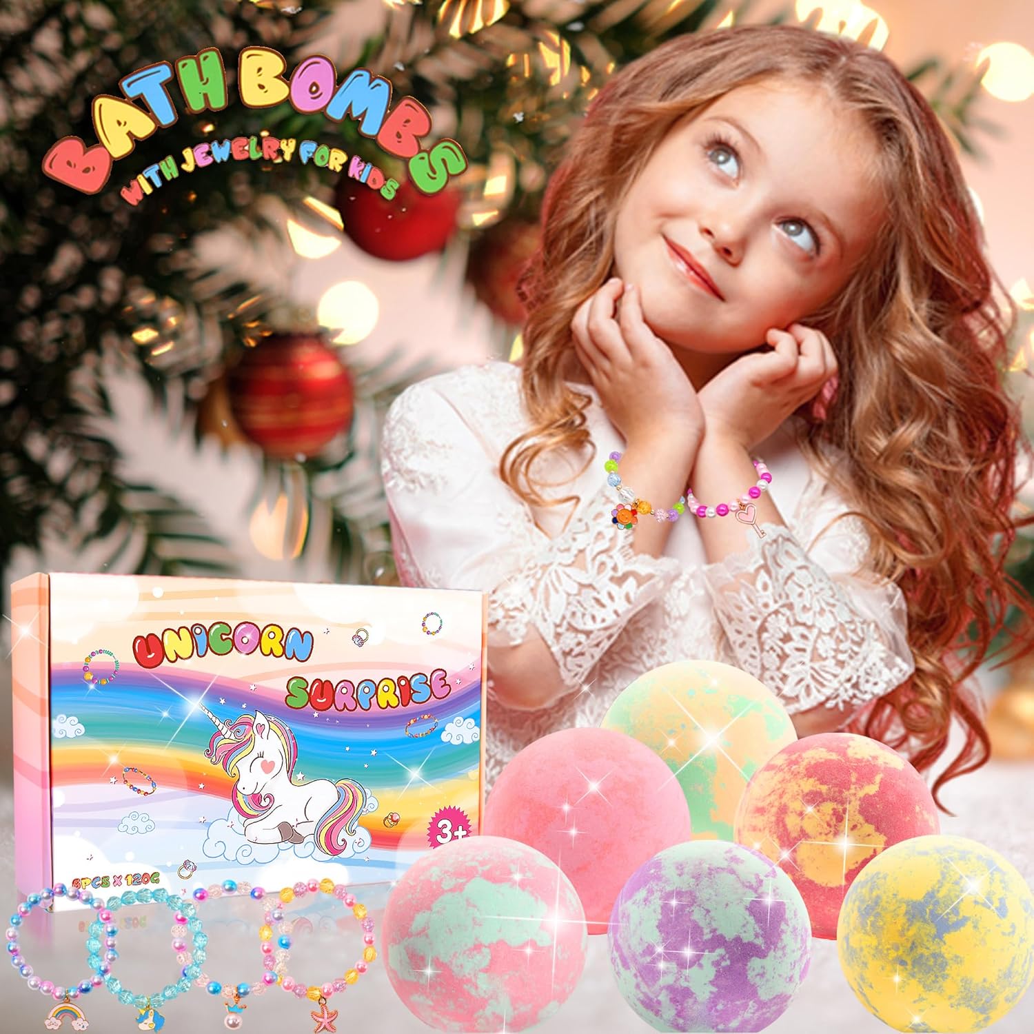 Unicorn Bath Bombs for Kids with Surprise Inside 3 4 5 6 7 8+ Year Old Girl Birthday Gifts for Kids Girls, Kids Bath Bombs with Toys Inside Birthday Gifts Unicorn Gifts for Kids Girls - Image 3