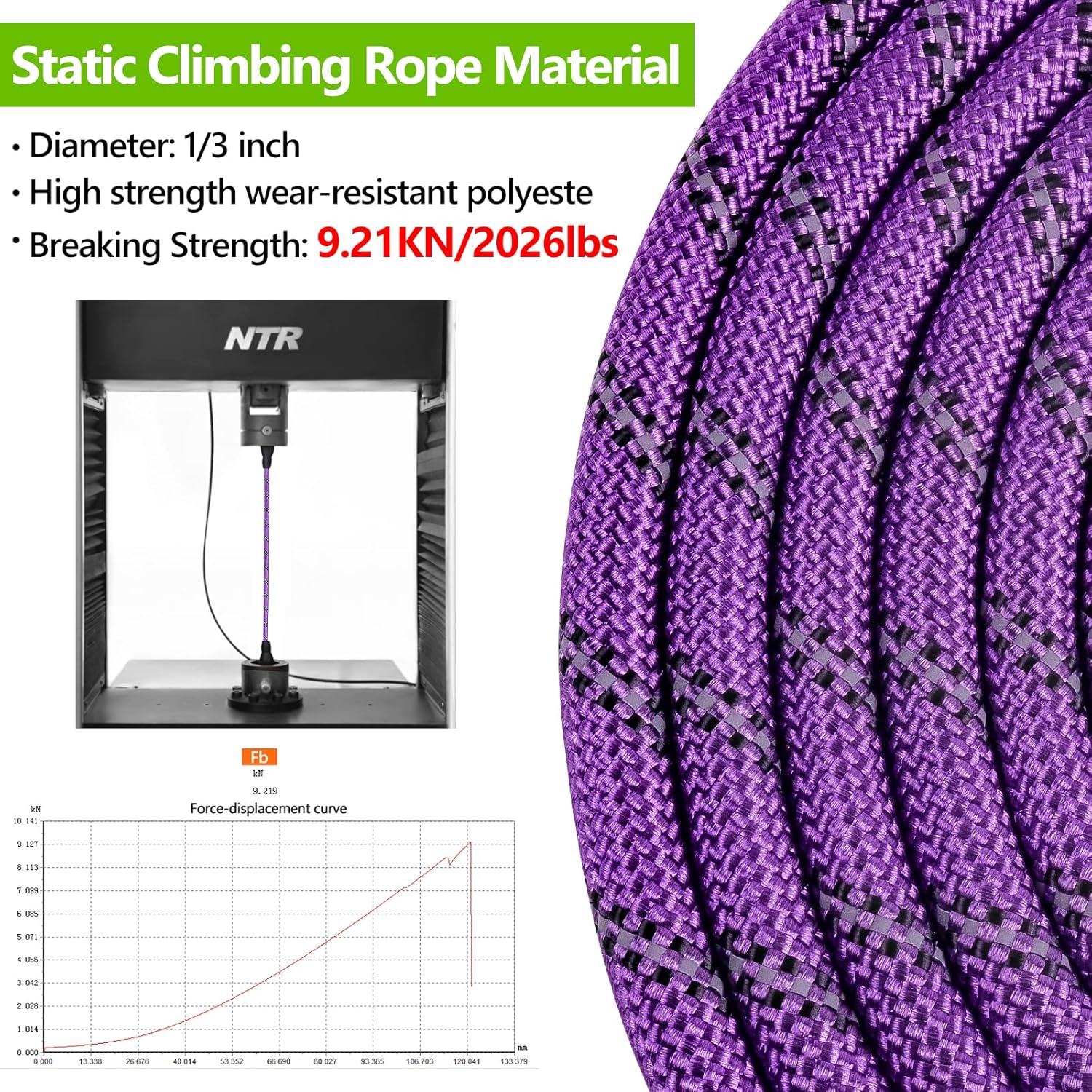 NTR Long Leash, 150FT Extra Long Leash for Large Breed Dog with Swivel Lockable Hook, Purple Heavy Duty Dog Lead for Walking, Hunting, Camping, Backyard