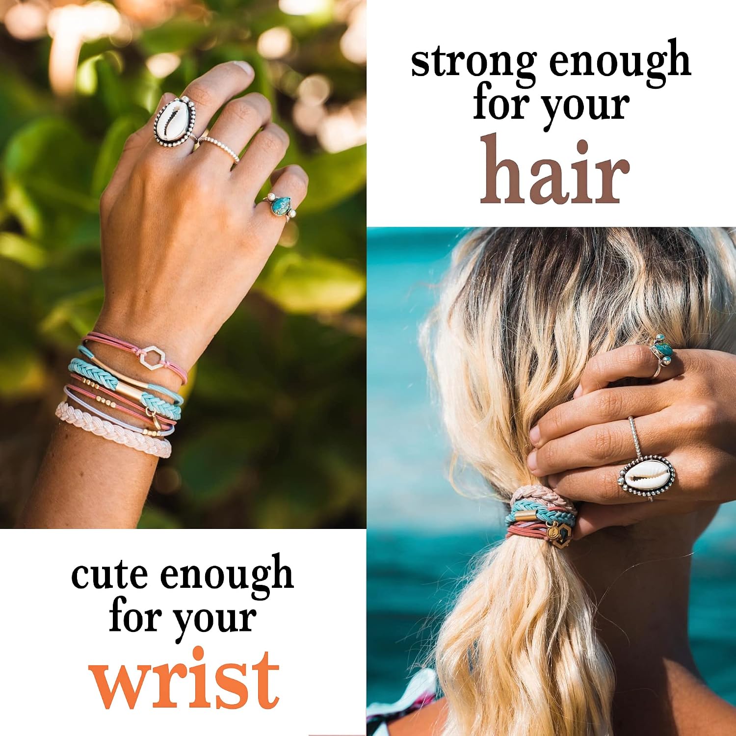 K’lani Hair Tie Bracelets for Women - Elastic Hair Bands That Double as Stylish Jewelry, Strong Hold Ponytail Holders - Gift for Birthdays, Mother’s Day & Graduation | Live - Medium - Image 2