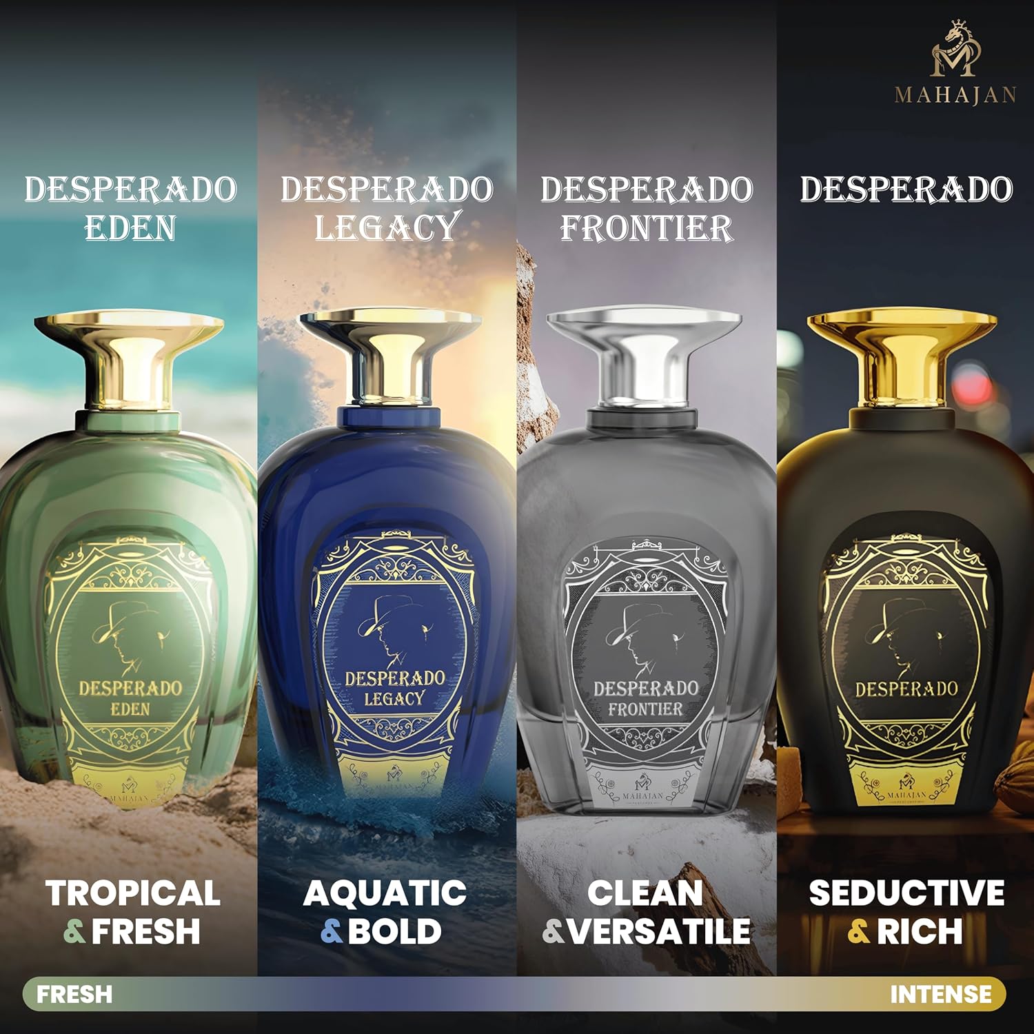 Mahajan Desperado Frontier Eau de Parfum – Rugged & Fresh Men’s Cologne – Spicy Citrus & Warm Woods – Bold, Masculine, All-Day Long-Lasting Perfume (3.4 oz) - Image 3