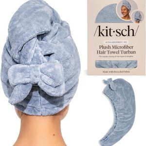 Kitsch Plush Microfiber Hair Towel Wrap for Women – Ultra Absorbent Microfiber Bath Towels for Wet, Curly, Long or Short Hair – Anti-Frizz Hair Wrap, Great Hair Care Gifts for Women