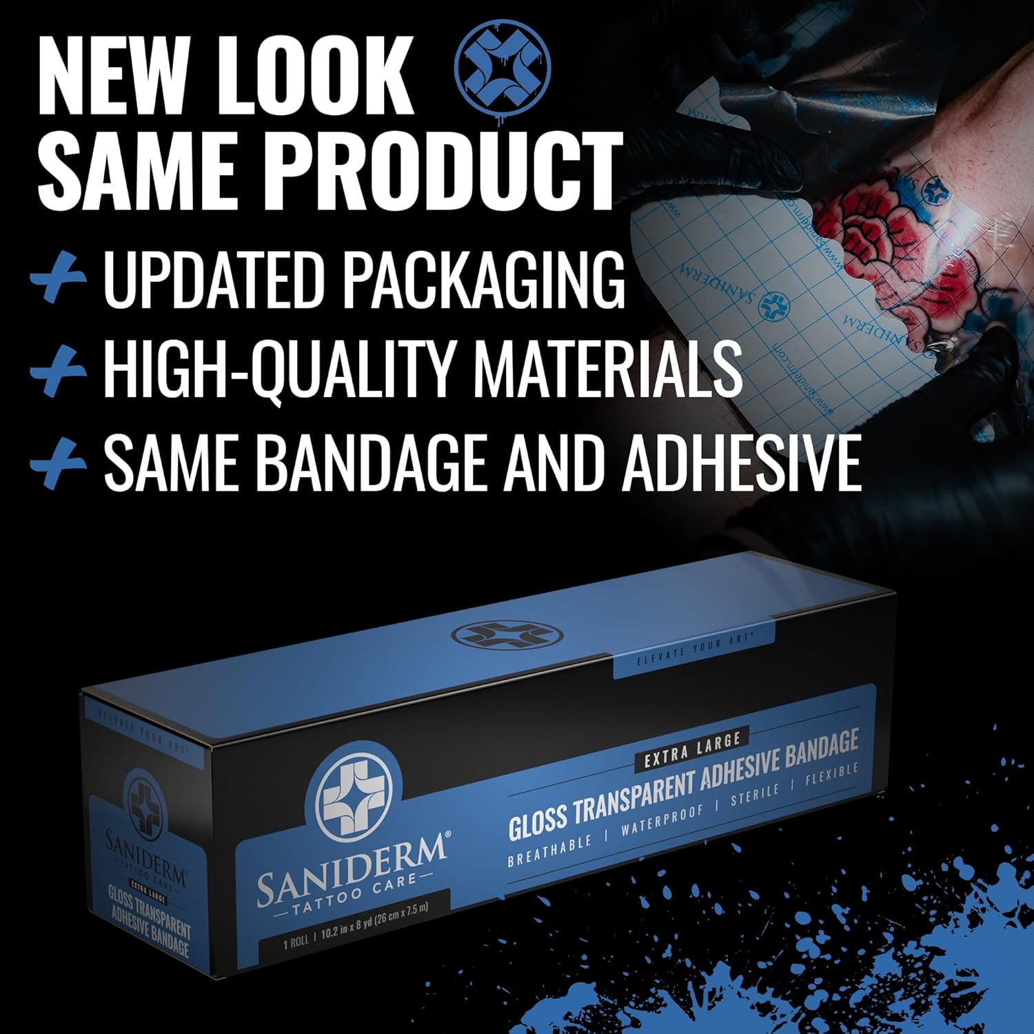 Saniderm Original Tattoo Aftercare Bandage (Extra Large Roll, 10.2 in x 8 yd) - Image 3