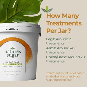 Nature's Sugar Wax All-Purpose Sugaring Paste - 4-Ingredient Formula, 32 oz | Hair removal paste for estheticians — vegan, gluten-free, ideal for legs, underarms, and bikini line, all skin types - 2 Pack