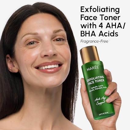 MAREE Exfoliating Toner with Salicylic Acid – AHA BHA Face Exfoliant & Pore Cleaner – BHA Liquid Exfoliant for Sebum & Dead Skin Care Remover – Face Exfoliator – Acido Salicilico Exfoliante Facia - Image 2