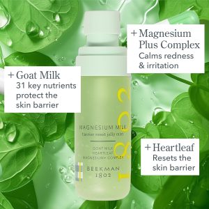 Beekman 1802 Magnesium Milk Barrier Reset Jelly Face Mist – Magnesium Spray with Goat Milk – Hydrating Face Mist & Facial Spray – Cruelty Free, Suitable for Sensitive Skin, 2 Fl Oz