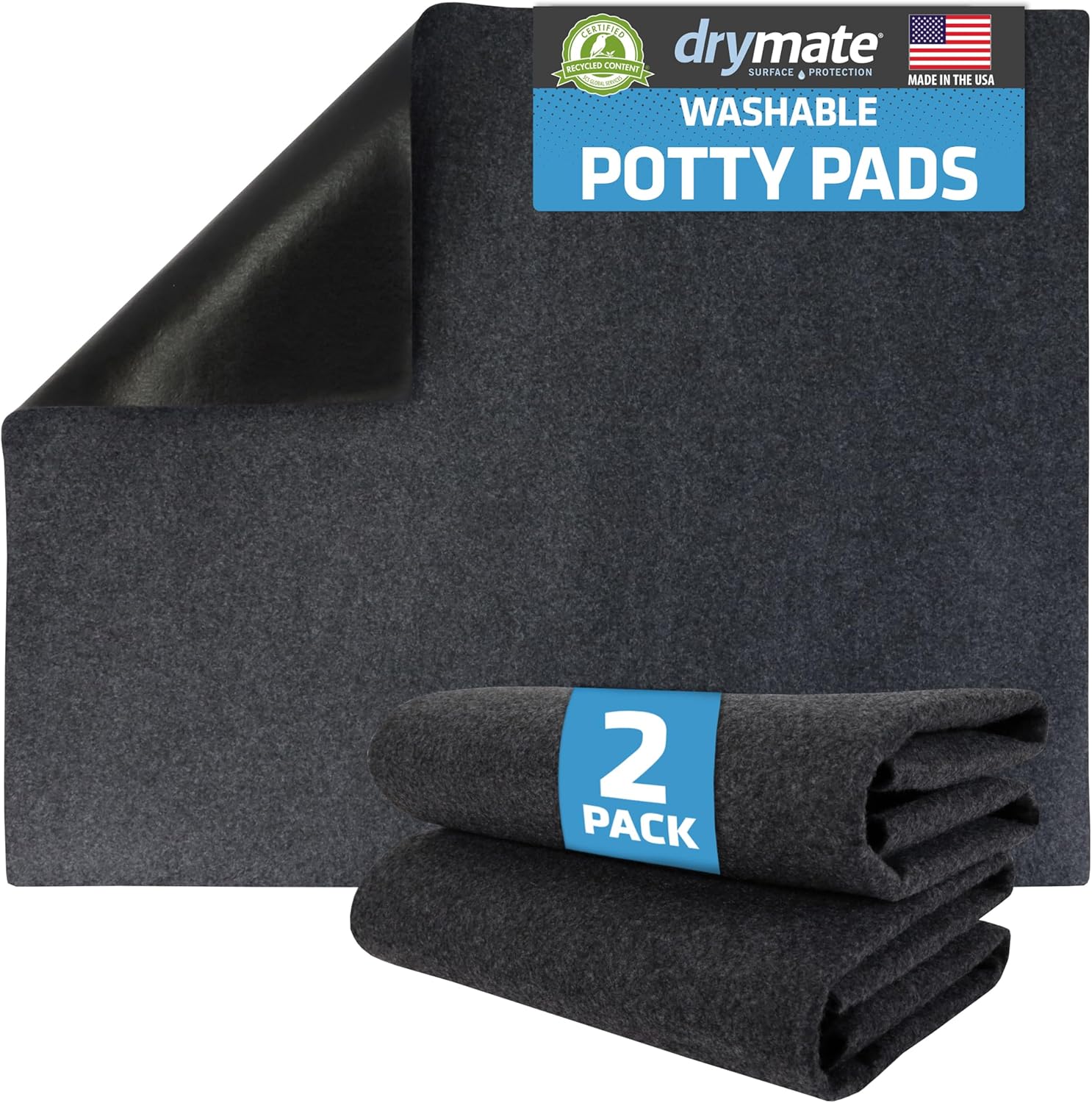 Drymate 2-Pack Washable Pee Pads for Dogs (29x36), Waterproof, Absorbent, Slip-Resistant, Reusable Pet Training Potty Puppy Mats, Housebreaking, Incontinence Bed Pads, Crate, Kennel (USA Made) - Image 3