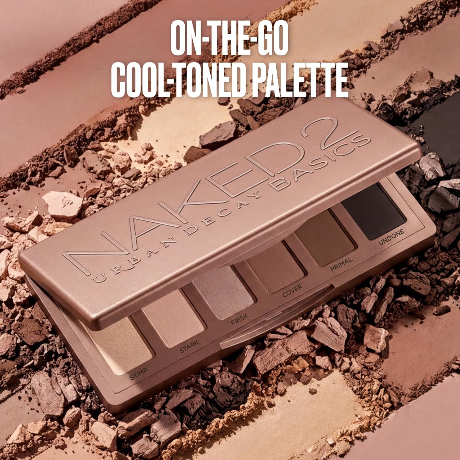URBAN DECAY Naked 2 Basics Mini Eyeshadow Palette - 6 Matte Neutral Shadows, Long-lasting Wear, Multi-Use Powder for Eye, Contour, Brows, Ultra-Blendable Cool-Tone Shades, Travel Makeup with Mirror - Image 2