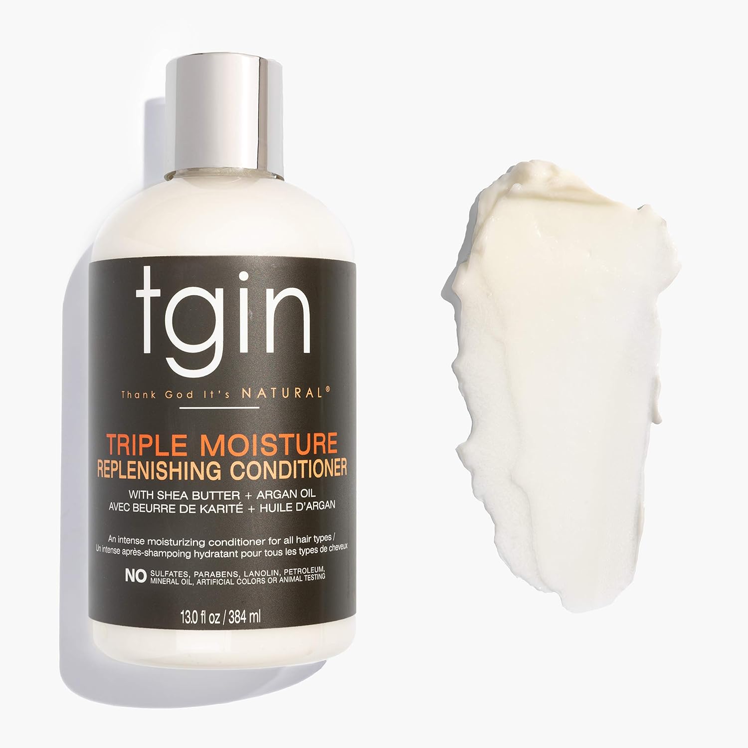 tgin Moisturizing Shampoo & Conditioner Duo for Curly, Coily and Wavy Hair, Sulfate Free, Moisturizes and Detangles Dry Hair, 13 oz (Set) - Image 3