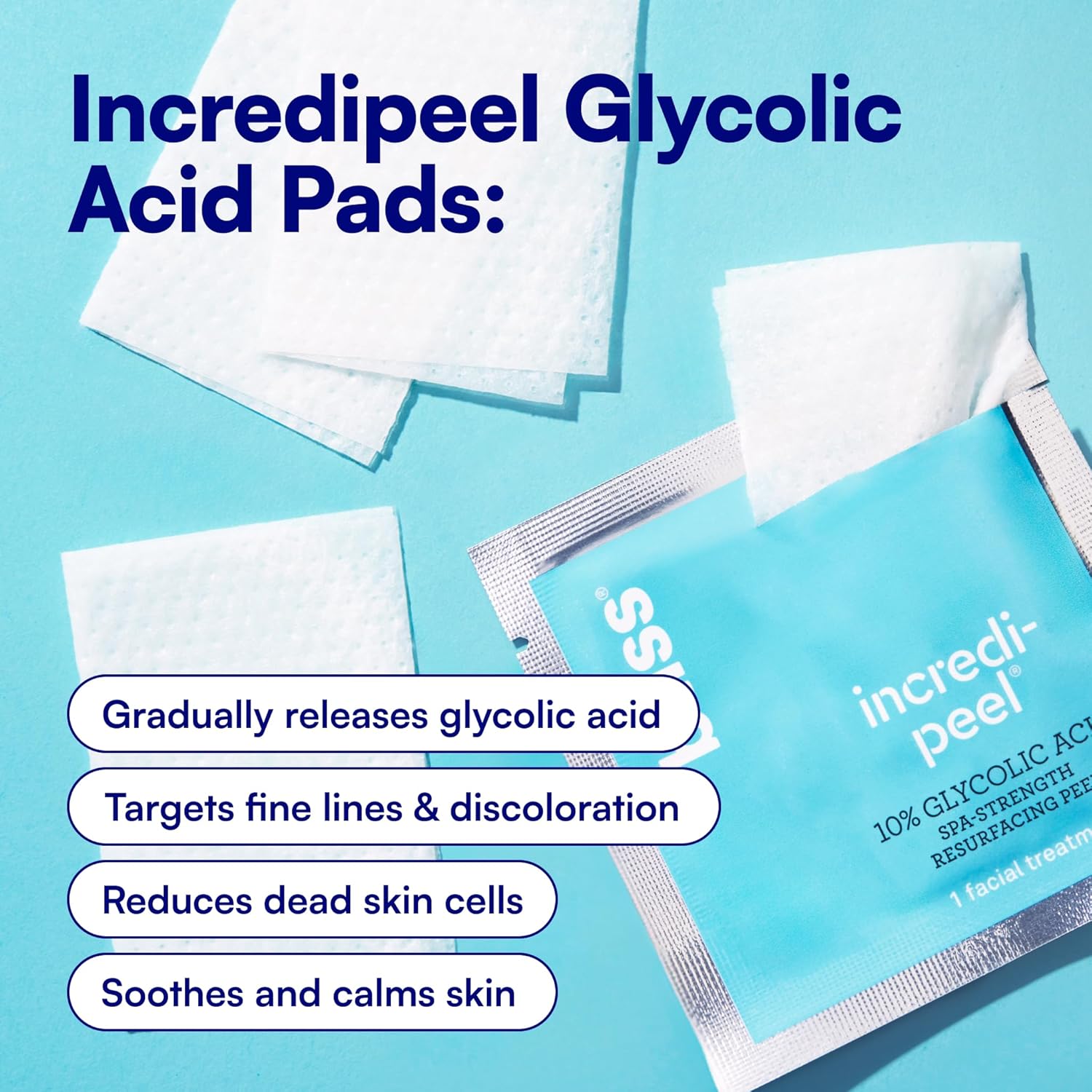 Bliss That's Incredi-Peel Glycolic Resurfacing Facial Pads - 15 ct - Single-Step Pads for Exfoliating and Brightening - Targets Fine Lines and Discoloration - Travel-Friendly - Vegan & Cruelty-Free - Image 3