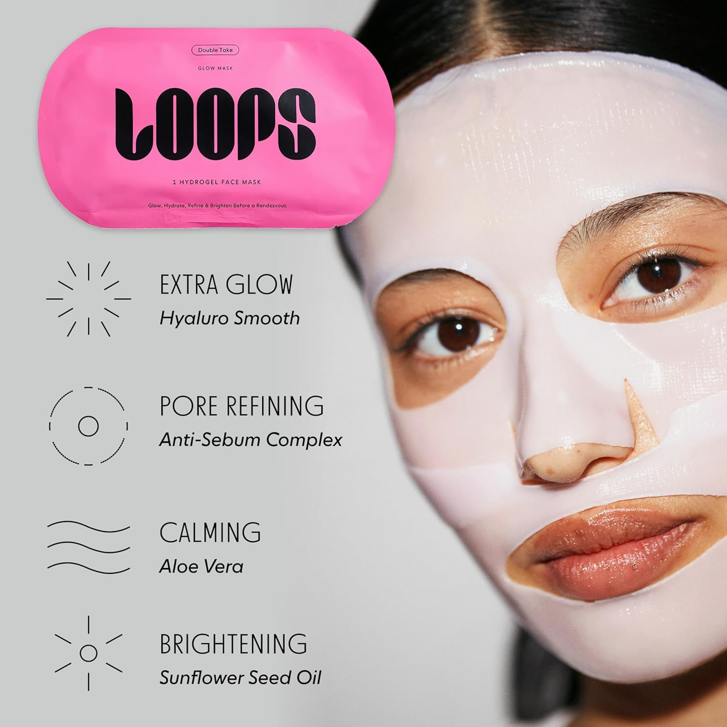 LOOPS VARIETY LOOP KIT - The Best Hydrogel Korean Face Masks for Every Skin Moment - Loops Face Mask - 5 Masks for Hydrating, Detoxifying, Repairing, Soothing, and Rejuvenating - All Skin Types 5pc - Image 2