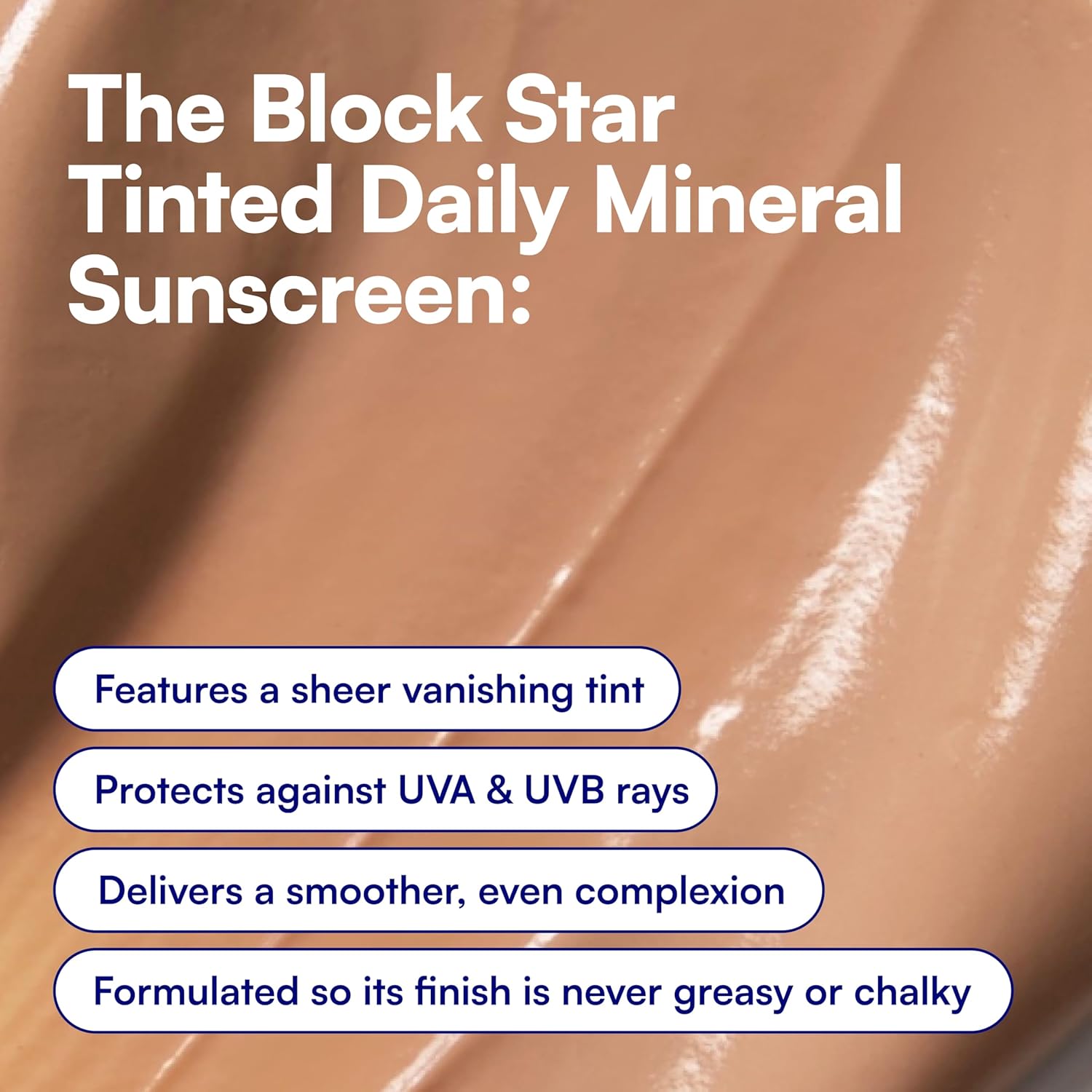 Bliss Block Star SPF 30 Daily Tinted Mineral Sunscreen with Zinc Oxide - All Skin Tones - 100% Mineral Broad Spectrum Sunscreen with Titanium Dioxide & Antioxidant Blend- 1.4 fl oz. - Image 3