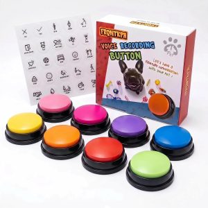 8 Color Voice Recording Button, Dog Buttons for Communication Pet Training Buzzer, 30 Second Record & Playback, Funny Gift for Study Office Home - 8 Color Packs