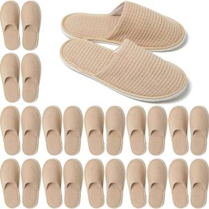 COZYAREA SPA Guest Slippers, 6/12 Pairs Reusable Washable Unisex Spa Slippers for Hotel Bedroom Wedding Party Travel