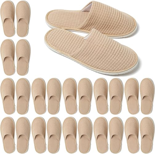 COZYAREA SPA Guest Slippers, 6/12 Pairs Reusable Washable Unisex Spa Slippers for Hotel Bedroom Wedding Party Travel