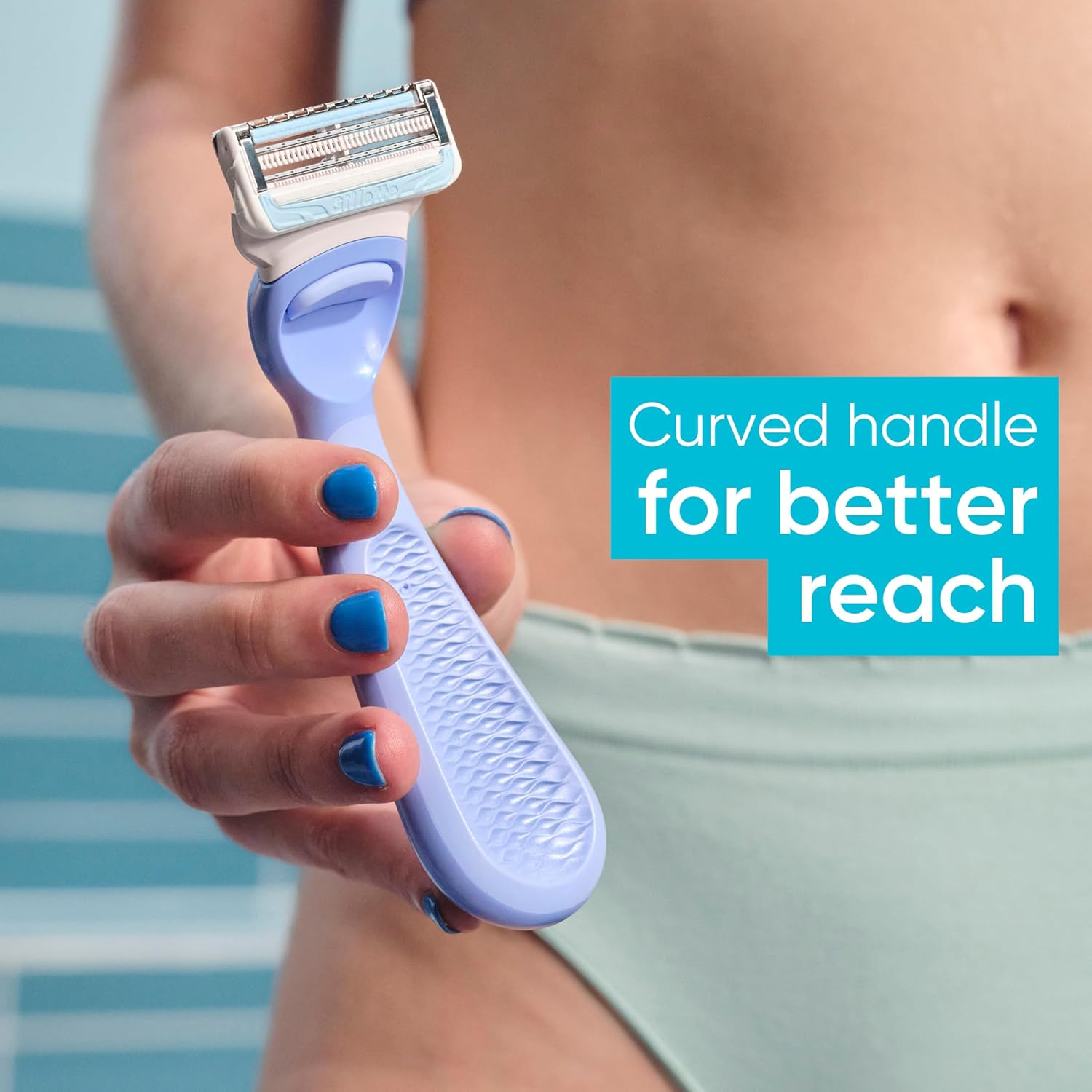 Gillette Venus Intimate Grooming Women's Razor for Pubic Hair and Skin, Bikini Razor, Handle + 3 Razor Refills - Image 3