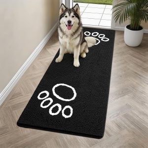 Bcoimo Super Absorbent Dog Door Mat, 60"*24" Anti Slip Mat for Muddy Paws, Pet Rugs for Dirty Paws Washable that Absorbs Moisture and Dirt, for Dog Cage and Pet Resting Carpet