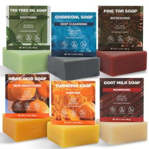 Rinse & Robust Men’s Natural Bar Soap for Men – Fresh & Clean Scent Variety Set (6-Pack, 5.3 oz Each) – Not Overpowering – Gentle Soap Bars for Face, Body & Hand – All Skin Types – Ideal Gifts for Men