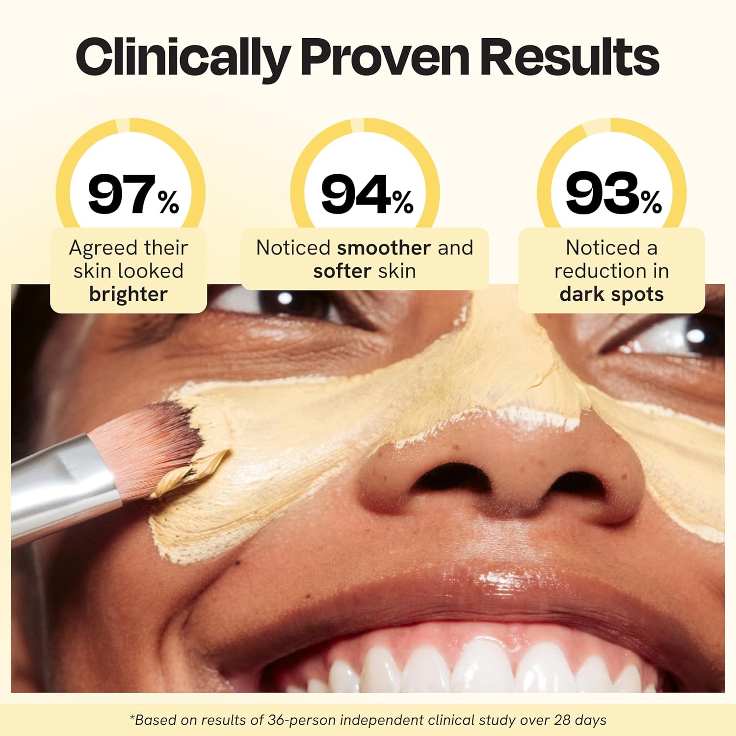 Gleamin Vitamin C Clay Mask for Dark Spots - Brightening Clay Face Mask with Turmeric, Deep Cleansing & Pore Refining Treatment, Helps Improve Uneven Tone & Post-Blemish Texture, 5 oz Up to 40 Uses - Image 2