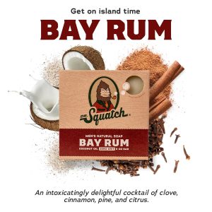 Dr. Squatch Natural Men’s Bar Soap - Cold Process Body Soap Bar with Natural Oils - Gifts for Men - Bay Rum (5 oz, 3-Pack)