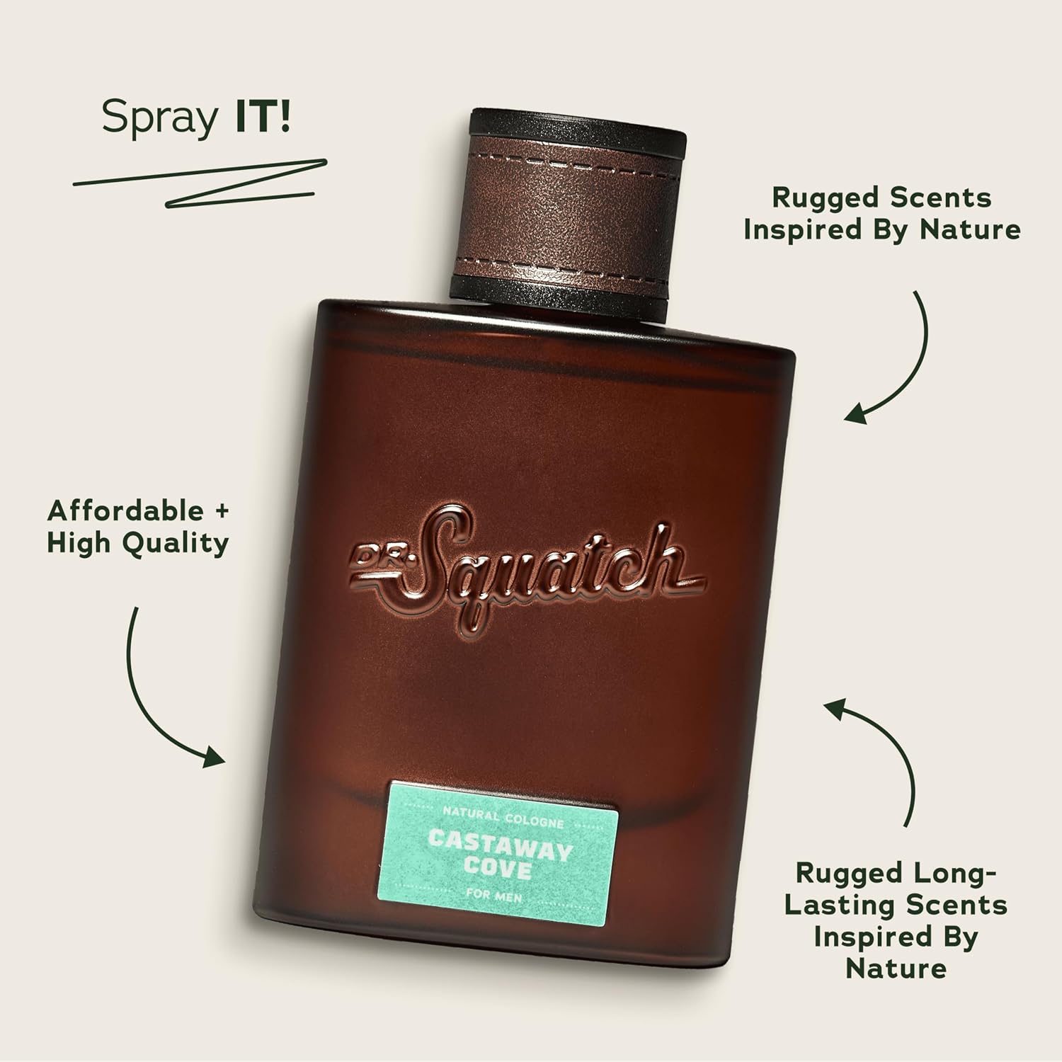 Dr. Squatch Natural Cologne for Men - Bergamot, Lavender, and Vanilla Fragrance Inspired by Coconut Castaway - Sustainably-Sourced Ingredients - Castaway Cove Cologne (1.7 fl oz) - Image 3