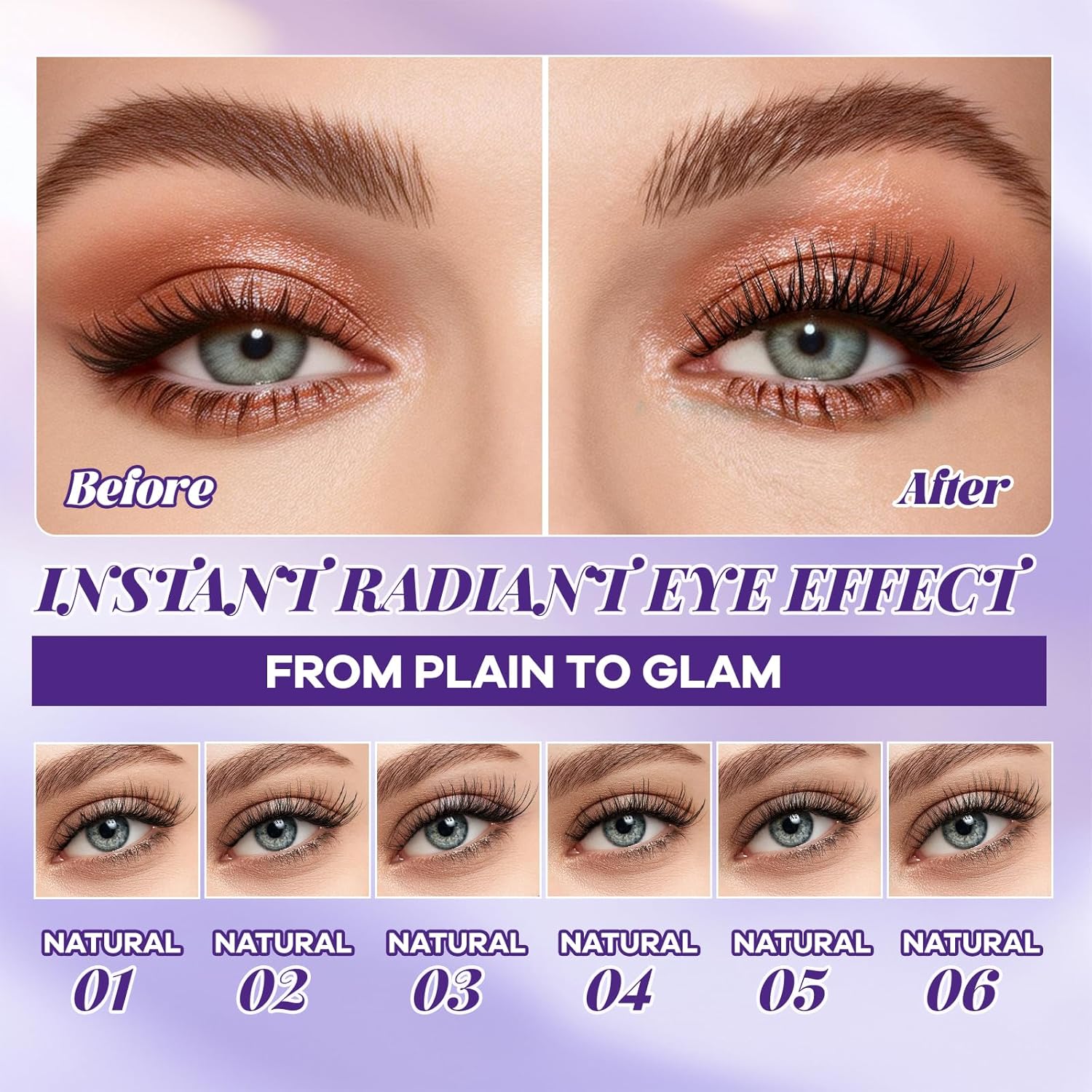 B&Q Wispy Lash Clusters Kit, Natural 06, Individual False Eyelashes Extension Set, Undetectable Natural Look for Effortless Day-to-Night Beauty, from Office Elegance to Date Night Glamour(8-16mix) - Image 2