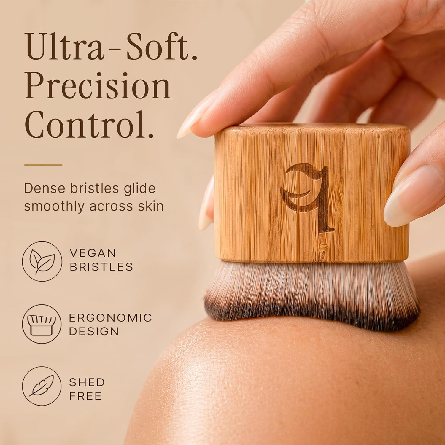 Ultra Soft Self Tanner Brush - Kabuki Brush for Body Foundation & Makeup, Blending Applicator for Tanner, Self Tanning Mitt, Achieves Sunless Streak-Free Fake Tan, Durable & Easy to Clean - Image 2