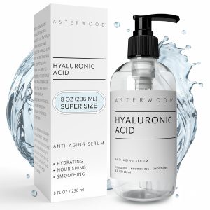 Asterwood Pure Hyaluronic Acid Serum for Face - Plumping, Anti-Aging, Hydrating - Fragrance-Free - 8 Fl Oz