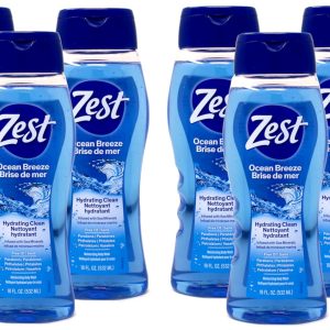 Zest Body Wash - Enriched with Sea Minerals - Invigorating Scent - Hydrating Body Soap - Suitable for All Skin Types - Ocean Breeze - 6 pc