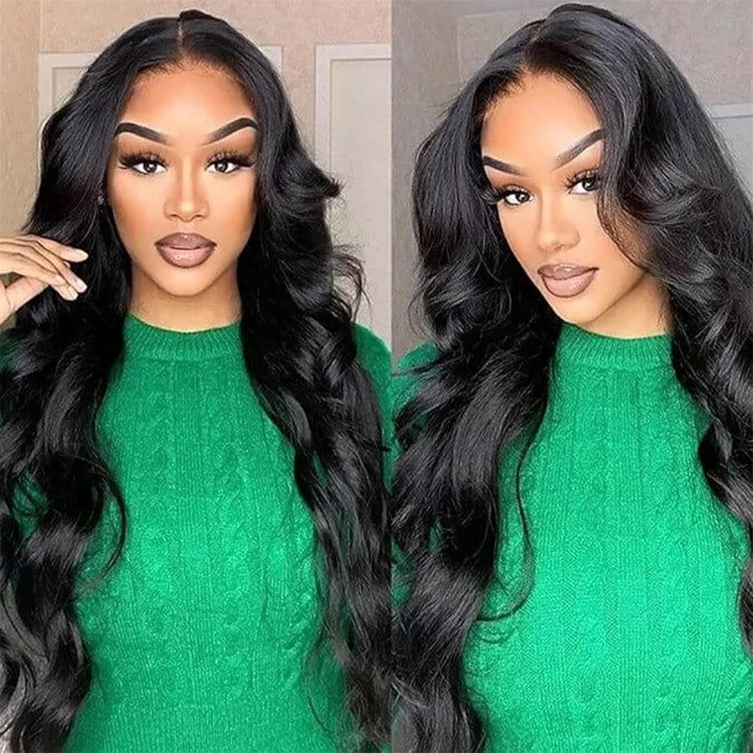 13x6 Lace Front Wigs Human Hair Pre Plucked 180 Density 26 Inch HD Body Wave Lace Front Wigs Human Hair 10A Frontal Wigs Human Hair wigs for Women Glueless Wigs Human Hair Pre Plucked Black wig - Image 2