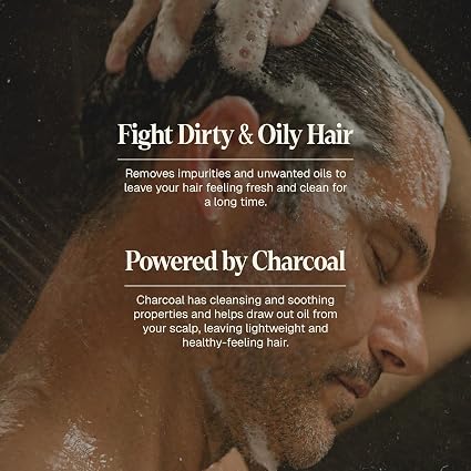 Black Wolf 2-Pack Mens Shampoo for Oily Hair, 12 Fl Oz - Charcoal-Infused Oil Control Shampoo with Moisturizing & Deep Cleansing Formula Hydrates & Nourishes Scalp - Daily Hair Care for Men - Image 3