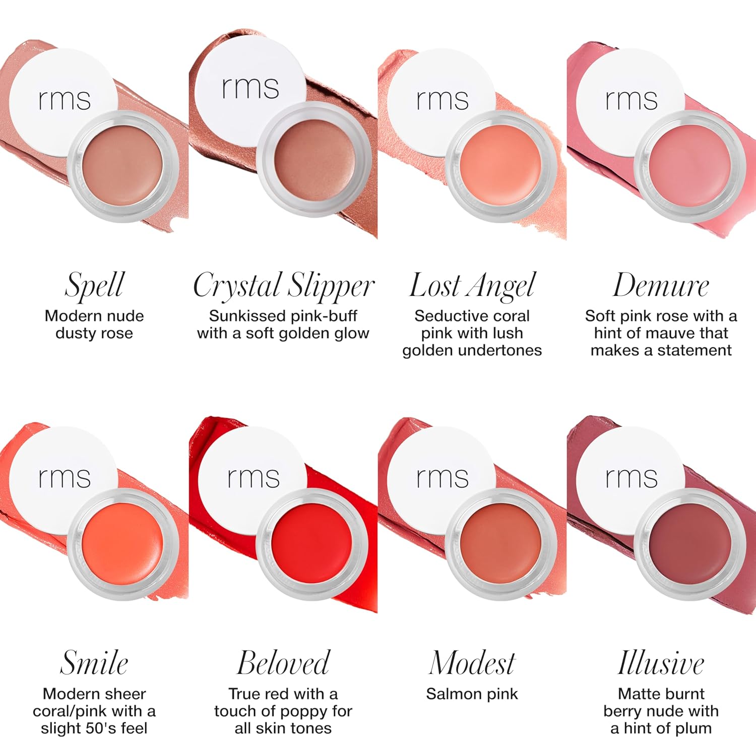RMS Beauty Lip2Cheek Cream Blush & Lip Tint Multi-Use Hydrating Cream Color Natural Pigments Lightweight Glow Long-Lasting Portable 0.28 oz - Image 2