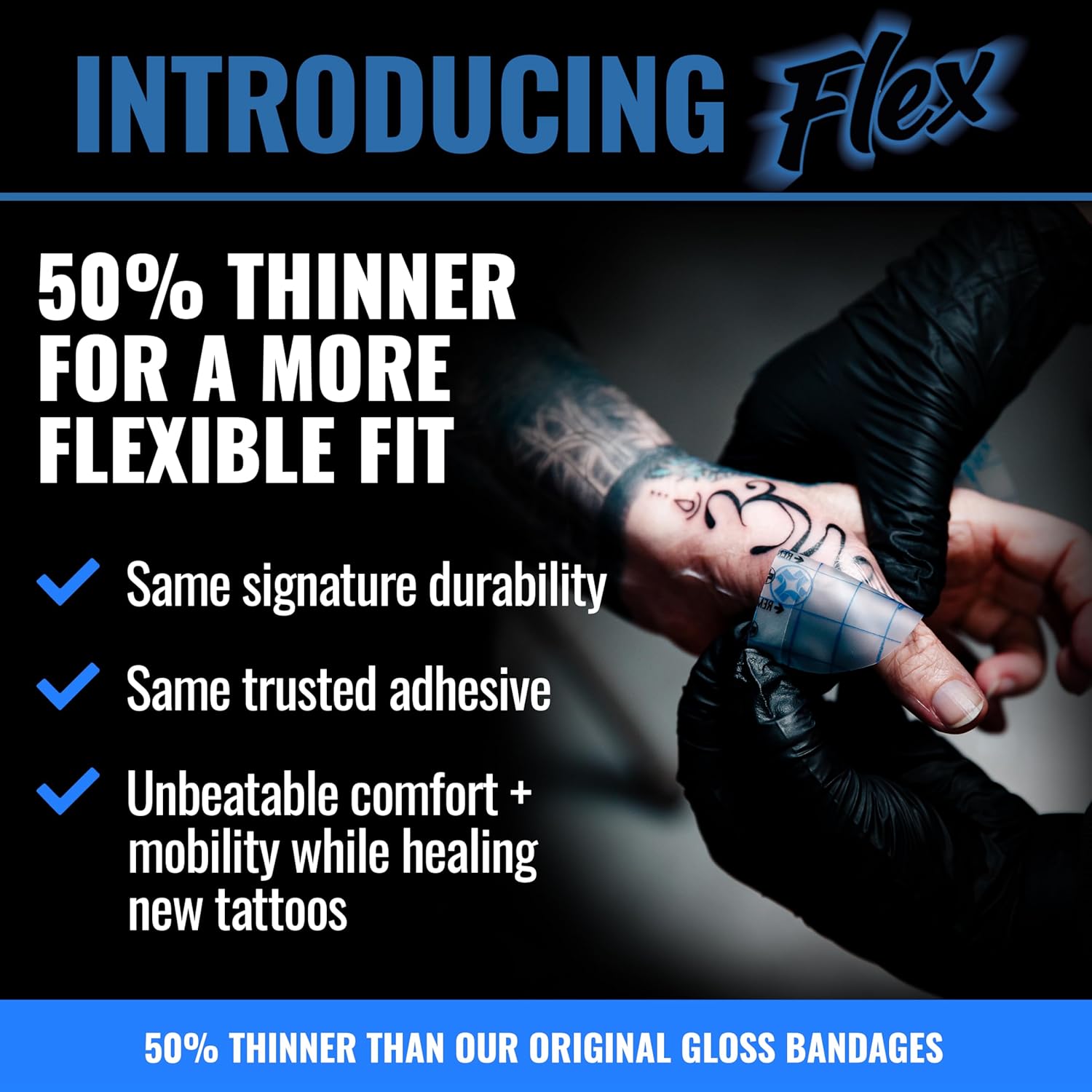 Saniderm Flex Tattoo Aftercare Bandage (New) (3 Sheets, 6 in x 8 in) – Convenient, Faster Tattoo Healing and Protection – Sterile, Waterproof, Ultra Flexible, Tatoo Aftercare Wrap – Matte Finish - Image 3