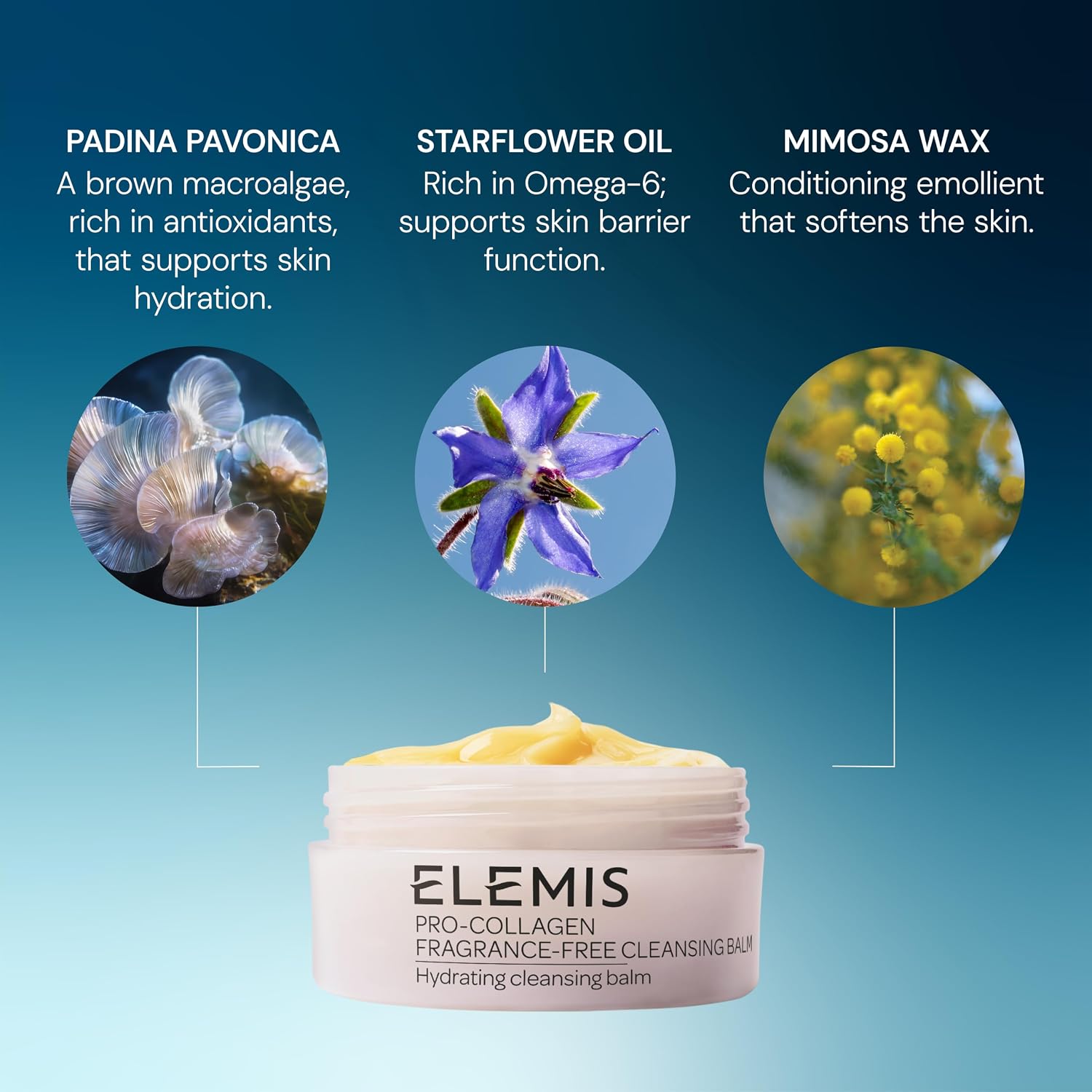 ELEMIS Pro-Collagen Cleansing Balm Makeup Remover, Hydrating Facial Cleanser, Oil Cleanser, Oil Makeup Remover, Deep Cleanse - Image 2