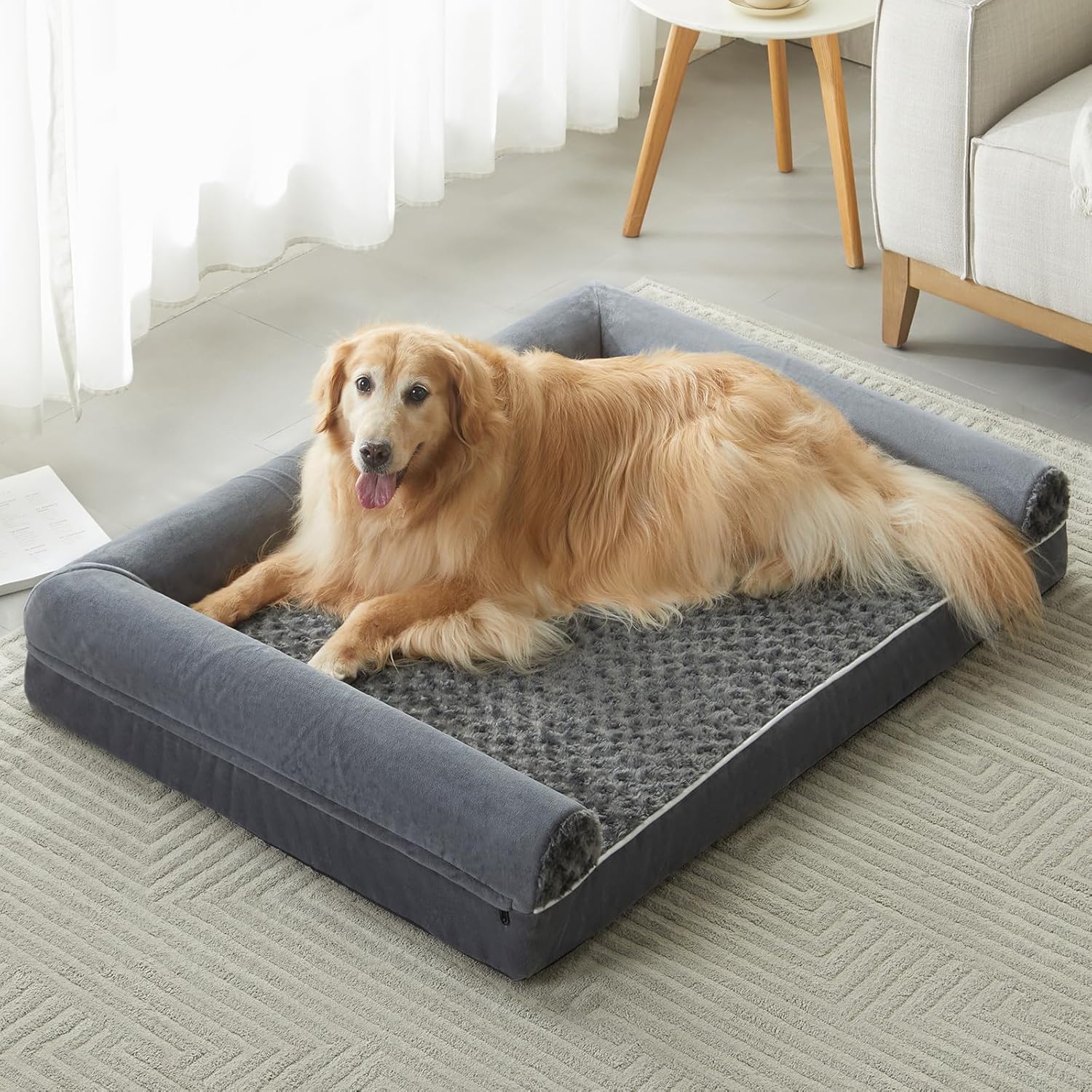 BFPETHOME Orthopedic Washable Dog Beds Large Sized Senior Dog for Comfy Sleeping with Removable Cover, Waterproof Big Soft Pet Couch Bed for Dogs Relax - Image 2